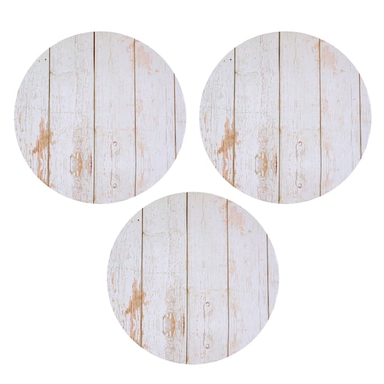 10" White Wood Grain Cake Boards by Makery®